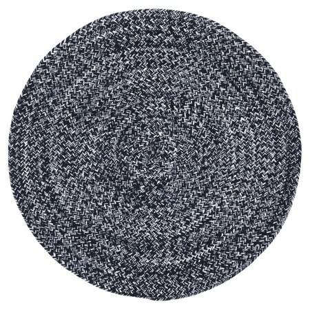Flowers First 5 x 5 ft. Braided Contemporary Round Rug, Black FL1887981